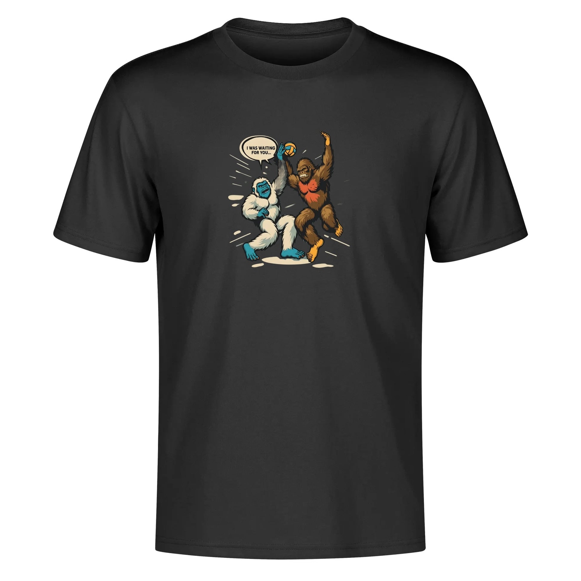 Swing Artist Ape Tee: Unique Volleyball Spike & Block Graphic Design