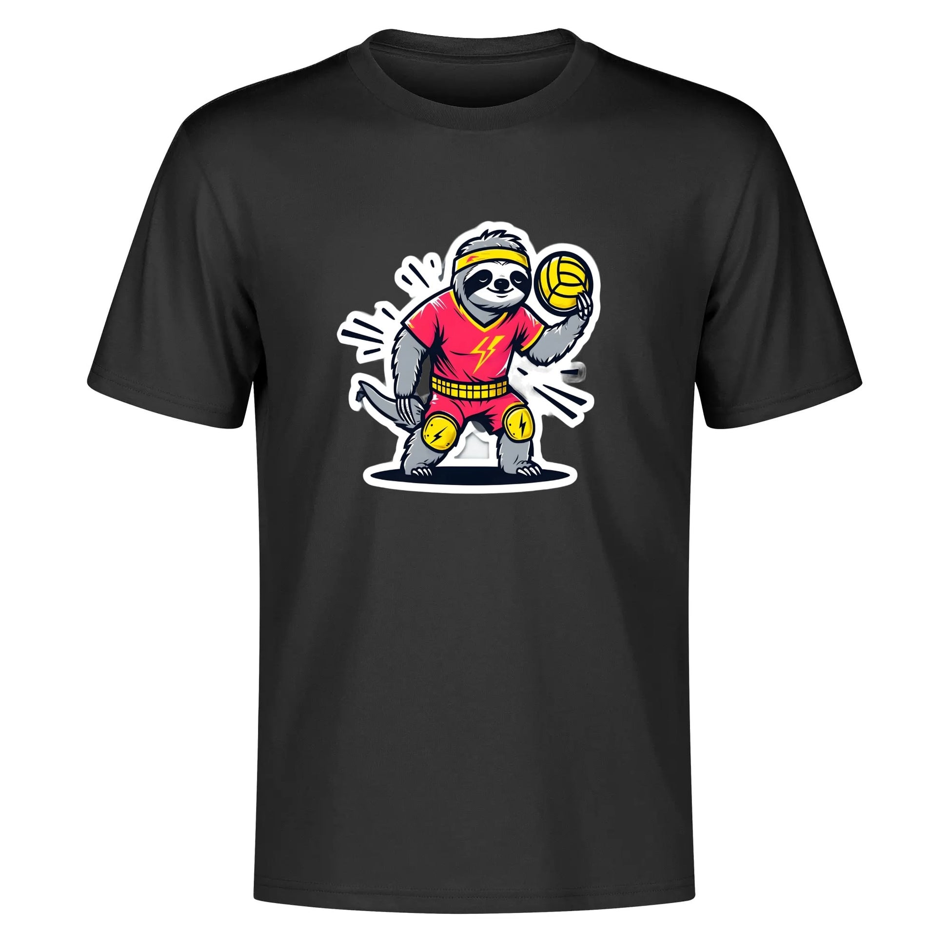 Swing-artist, artoon Sloth Volleyball Hero In Pop Art Style tee
