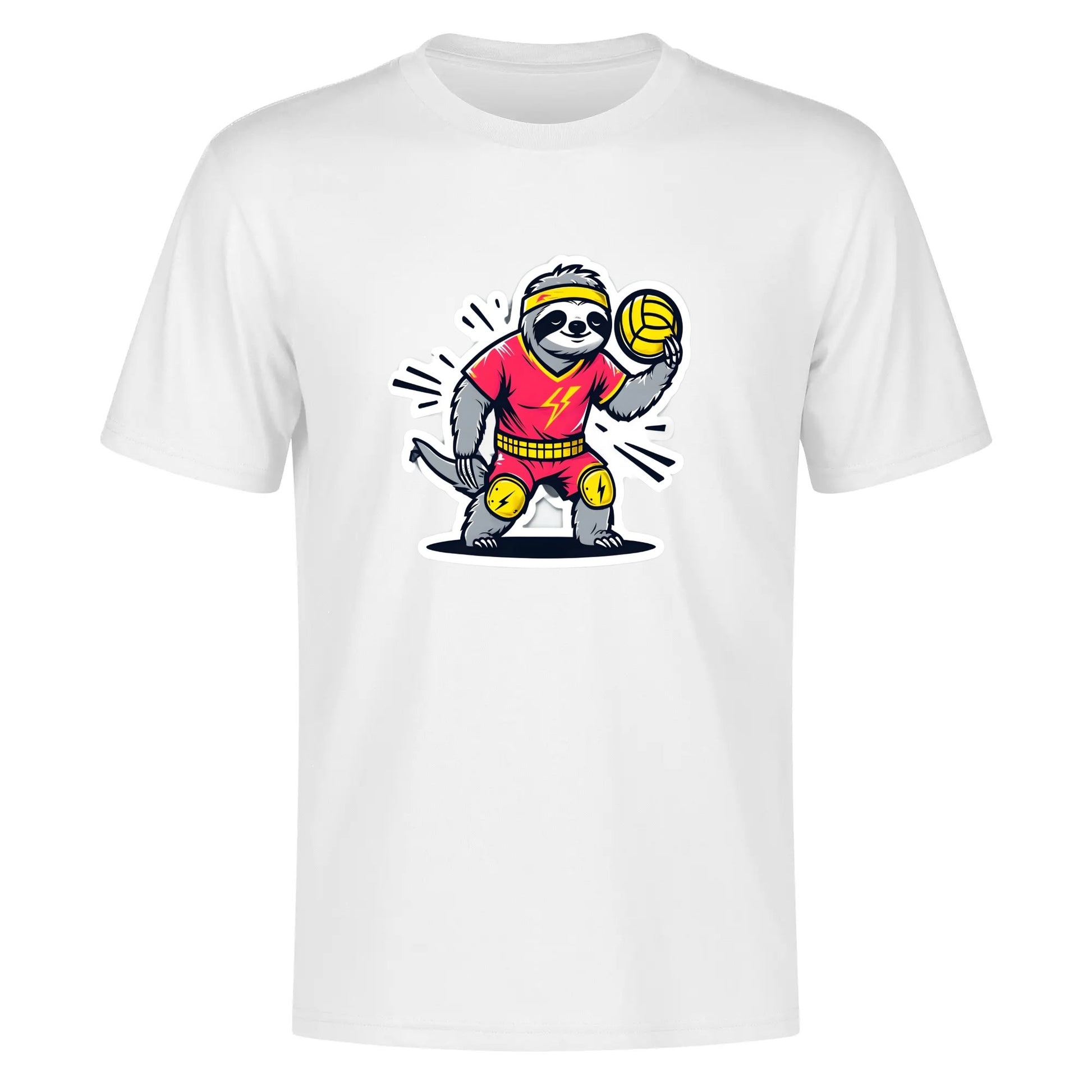 Swing-artist, artoon Sloth Volleyball Hero In Pop Art Style tee