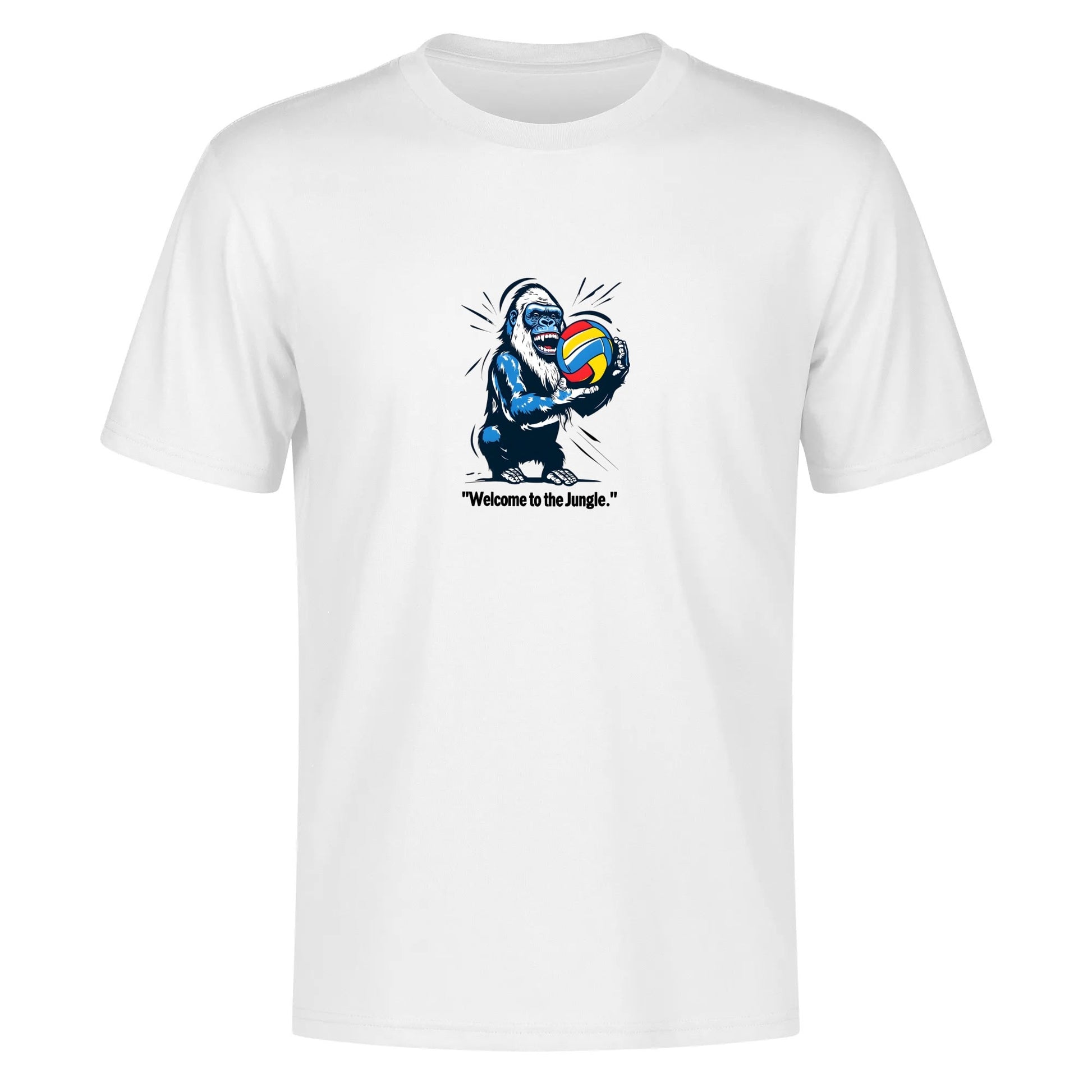 Swing-artist, graffiti pop art gorilla with volleyball and welcome to the jungle Tee